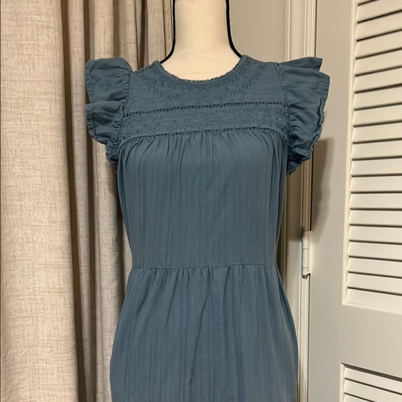 Universal Thread Blue Maxi Sundress Flutter Sleeves S - Picture 2 of 6